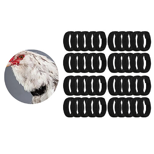 No-Crow Rooster Collar No Crow Noise Neck Belt Pour Poulet Canard 40Pack Noir