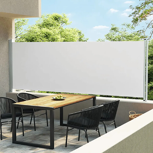 vidaXL Auvent latéral rétractable de patio 160x600 cm Crème