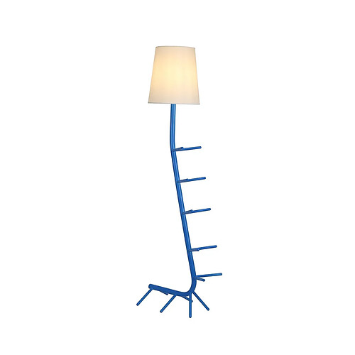 Inspired Lampadaire Centipede avec abat-jour, 1 x E27, bleu/blanc