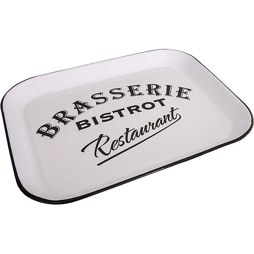 Antic Line Creations Plateau rectangulaire Bistrot 41 cm blanc.