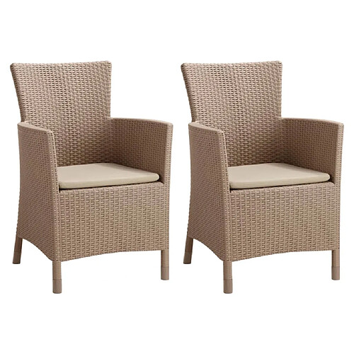 Allibert Chaises à dîner de jardin 2 pcs Iowa Cappuccino