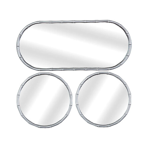 Ensemble de miroirs Romimex Argenté PVC (3 Pièces)