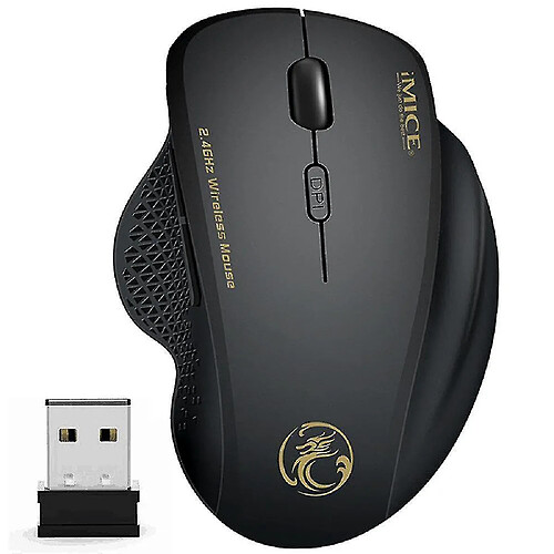 Universal Souris sans fil Ergonomic Computer Mouse PC Optical Mause avec récepteur USB 6 boutons 2,4 GHz sans fil