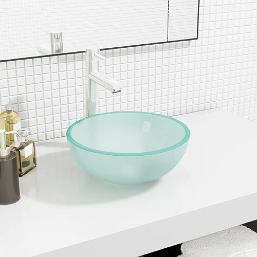 vidaXL Lavabo Verre trempé 30x12 cm Dépoli