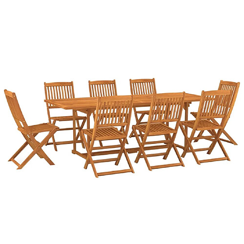 Maison Chic Mobilier à dîner 9 pcs de jardin - Ensemble table et chaises d'extérieur - Salon/Mobilier de jardin classique Bois d'acacia massif -MN52361