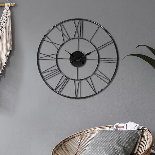 Horloge murale accessoire vintage fer pendule salon Helsinki Ø92 cm WOMO-DESIGN®