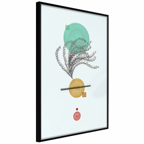 Paris Prix Affiche Murale Encadrée Geometric Installation with a Plant 20 x 30 cm Noir