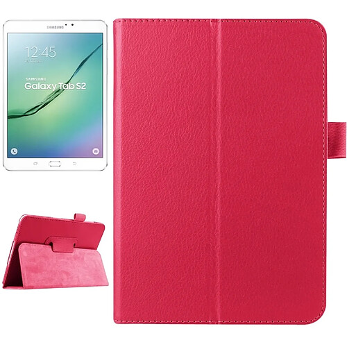 Wewoo Housse Étui Magenta pour Samsung Galaxy Tab S2 8.0 / T715 Litchi Texture Horizontal Flip couleur solide Smart Case en cuir avec deux pliage titulaire & Fonction Sleep / Wake-up