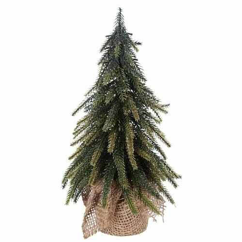 Sapin de Noël à Poser Base en Jute 27cm Vert