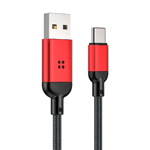 Wewoo Câble USB R6 Câble de données de chargement de musique Smart Music tressé en métaltype C / USB-Clongueur 1 m rouge