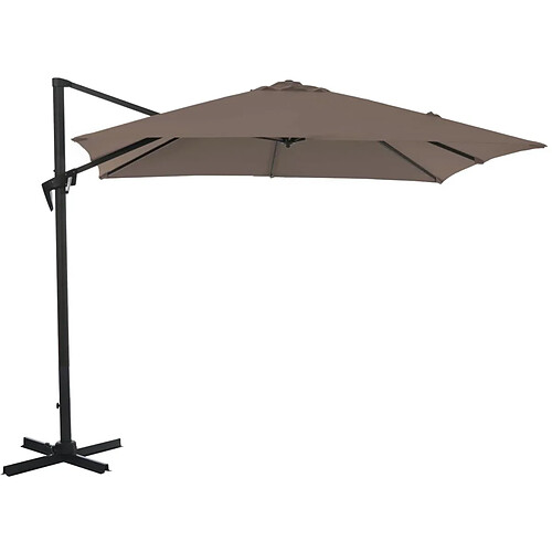 ALIZÉ Parasol déporté carré en aluminium 2,5x2,5m Roma taupe.