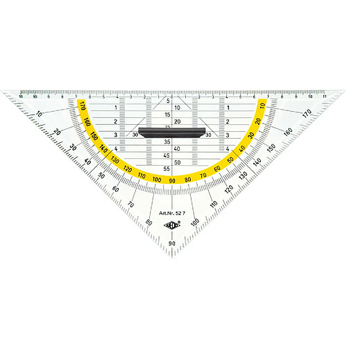 WEDO Equerre géométrique, hypoténuse 250 mm,poignée amovible ()
