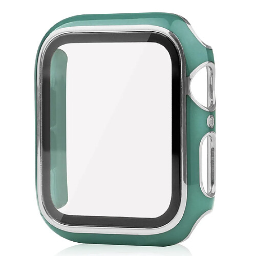 Coque en TPU électroplaqué, vert noirâtre/argent pour votre Apple Watch Series 7 41mm