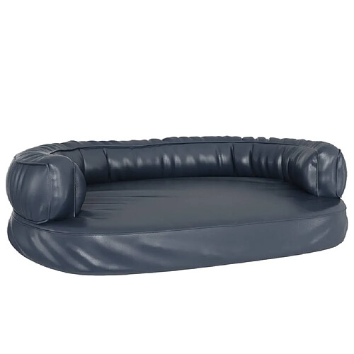 Maison Chic Niche Lit pour chien + ergonomique Mousse| Panier couchage pour chien Bleu foncé 88x65cm Similicuir -GKD71674