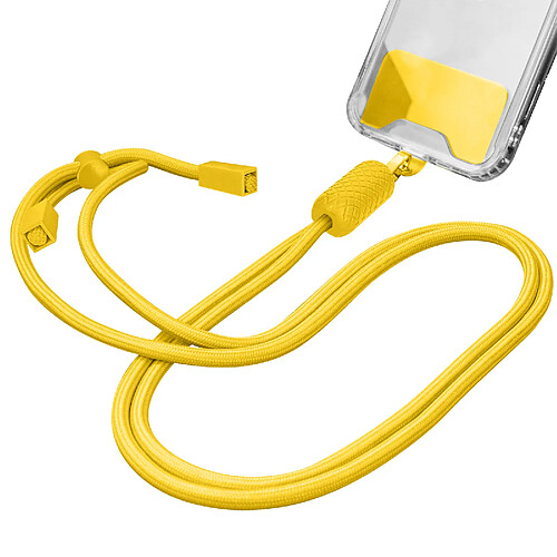 Avizar Cordon Téléphone Nylon Tressé Longueur 75cm Ajustable Design Ananas jaune