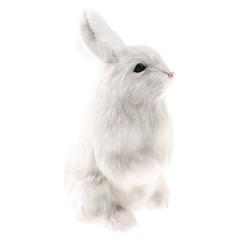 simulateur réaliste animal figure crocheté lapin jouet enfant cadeau d'anniversaire blanc