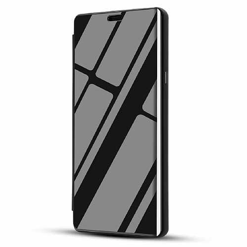 Wewoo Coque Étui à rabat horizontal en cuir pour miroir de galvanoplastie Huawei Y6 Pro 2019avec support noir