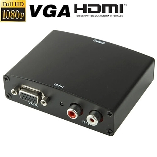 Wewoo Adaptateur VGA vers HDMI Full noir HD 1080P, version HDMI Standard 1.3