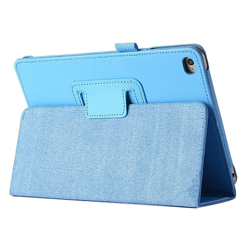 Wewoo Smart Cover bleu pour iPad mini 4 bébé Litchi Texture bascule horizontale en cuir PU étui de protection avec support