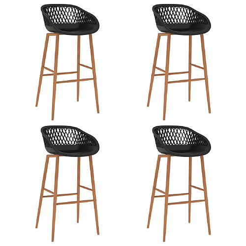 vidaXL Chaises de bar lot de 4 noir