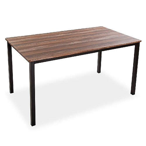 Versa Table à manger pour Cuisine ou Salle à manger Amaia 140x80x76cm,Bois et Métal, Noir