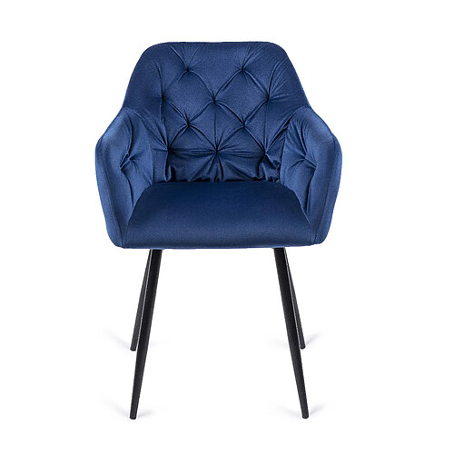 Vivaldi Chaise VIKI Velours Bleu Marine