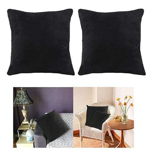 2 Pcs Lumineux Couleur Taie D'oreiller Velours Décoratif Carré Coussin Couvre Housse De Coussin Pour Canapé Chambre Voiture Salon-60x60 Cm