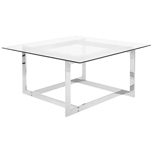 Beliani Table basse Verre de sécurité Argenté CRYSTAL