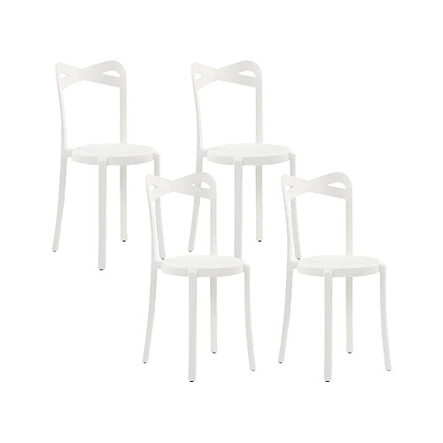 Beliani Lot de 4 chaises CAMOGLI Matière synthétique Blanc