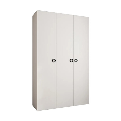 Abiks Meble Armoire à portes battantes Como 1 245,5/150/40 3 portes (blanc/noir)