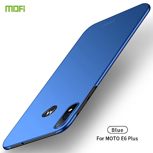 Wewoo Coque Rigide Étui ultra-mince pour PC dépoli MOTO E6 Plus bleu