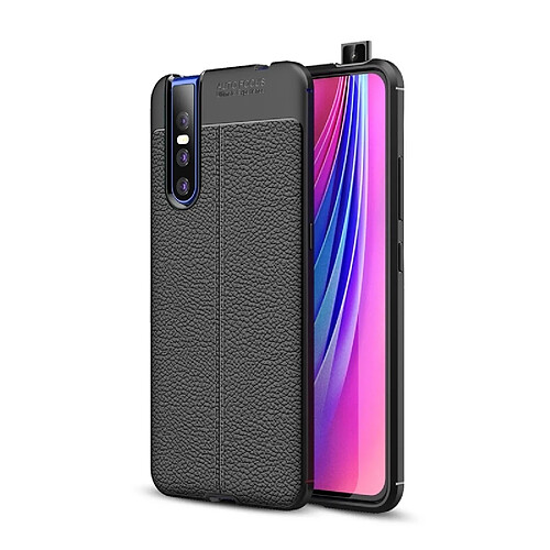 Wewoo Housse Coque antichoc TPU Litchi Texture pour VIVO V15 Pro (Noir)