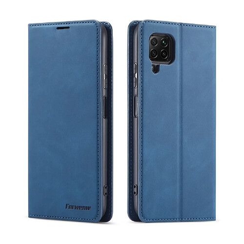 Etui en PU toucher soyeux bleu pour votre Huawei P40 lite/Nova 7i/Nova 6 SE