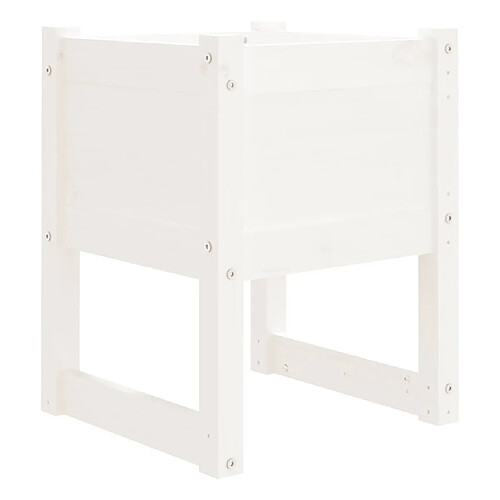 Maison Chic Jardinière,Bac à fleurs - pot de fleur Blanc 40x40x52,5 cm Bois massif de pin -GKD59295