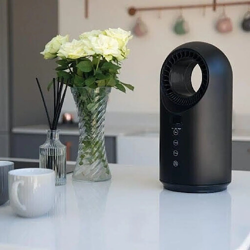 Réchauffeur Wifi Intelligent TCP et Ventilateur Portable Sans Lame de Refroidissement 1500W Oscillant Noir