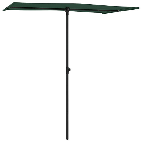 Helloshop26 Parasol mobilier de jardin d'extérieur avec mât en aluminium 180 x 130 cm vert 02_0008216