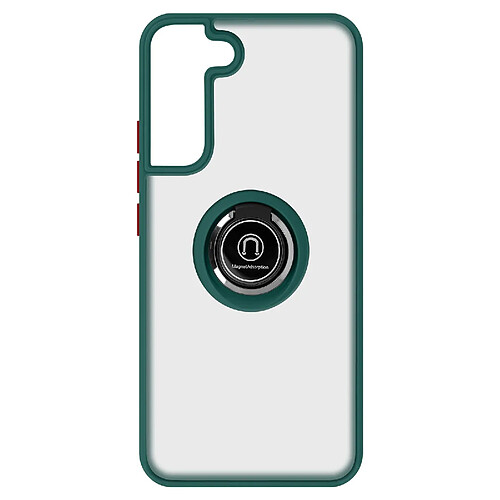 Avizar Coque Samsung Galaxy S22 Bi-matière Bague Métallique Support Vidéo vert