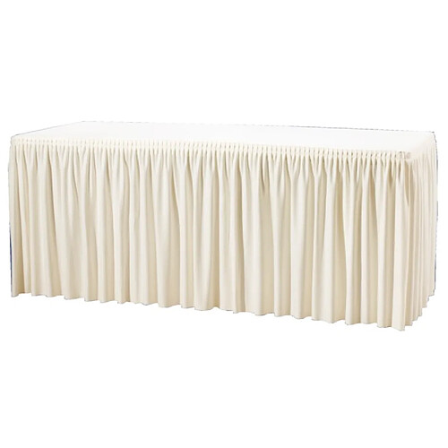 Materiel Chr Pro Nappe et jupe de table froncée écru pour Table Pliante 1.8m