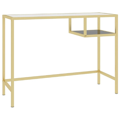 Maison Chic Bureau d'ordinateur solide,Table de travail Transparent 100x36x74 cm Verre trempé -GKD50196