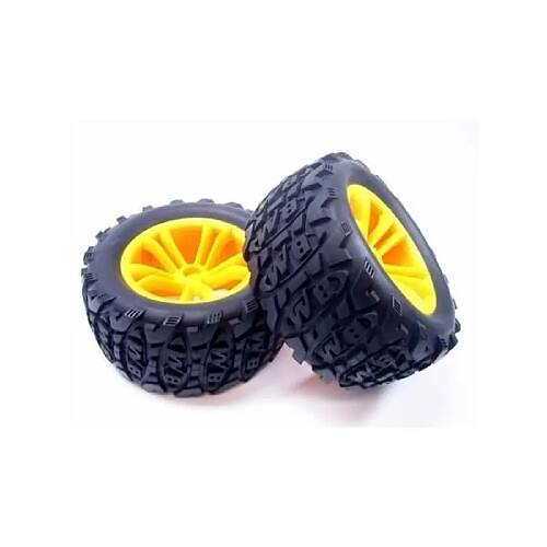 Amewi 3368-P007 2 Pneus + Jantes arrières pour Monster Truck Haiboxing X-Missile