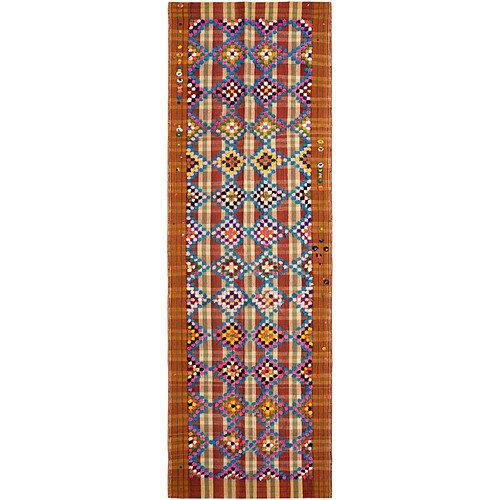 Vidal Tapis de laine 368x125 orange Jajim