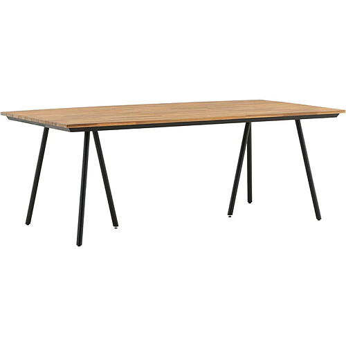 Venture Home Table de jardin en acier et acacia 200 x 100 cm Chan.