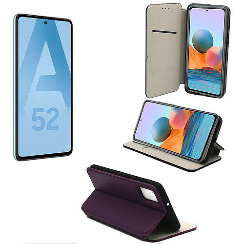 Xeptio Samsung Galaxy A52 4G / A52 5G Etui Protection Portefeuille violet à Rabat avec Porte Cartes - Housse Folio violette Coque Antichoc