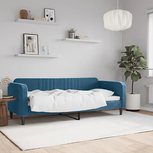 vidaXL Lit de repos sans matelas bleu 80x200 cm velours