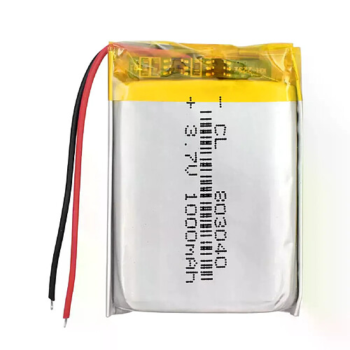 Batterie Lipo rechargeable 803040 3.7V 1000mAh | Compatible avec les haut-parleurs, Bluetooth, GPS, Radiofly Space Kondor Drone | Protection PCM