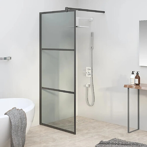 vidaXL Paroi de douche 80x195 cm Verre ESG foncé Noir