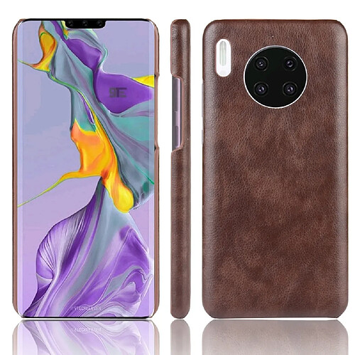 Wewoo Coque Rigide Pour Huawei Mate 30 Shockproof Litchi PC + PU Case Brown