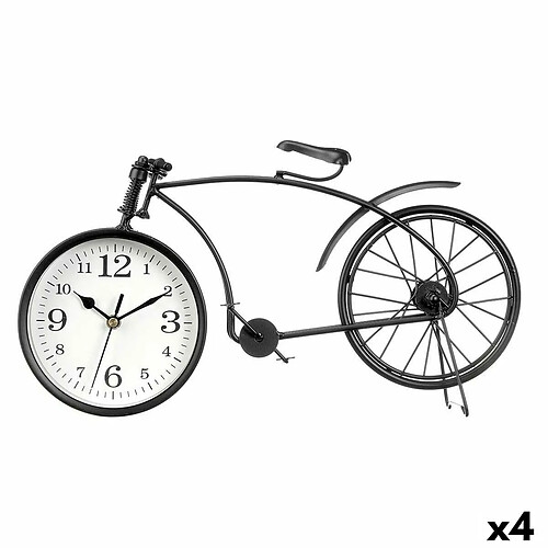 Gift Decor Horloge de table Bicyclette Noir Métal 38 x 20 x 4 cm (4 Unités)