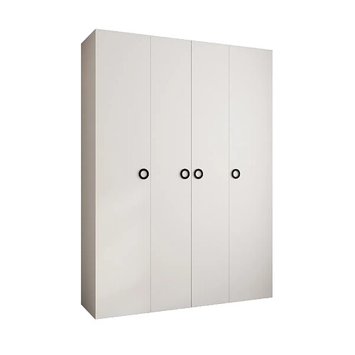 Abiks Meble Armoire à portes battantes Como 1 245,5/180/40 4 portes (blanc/noir)