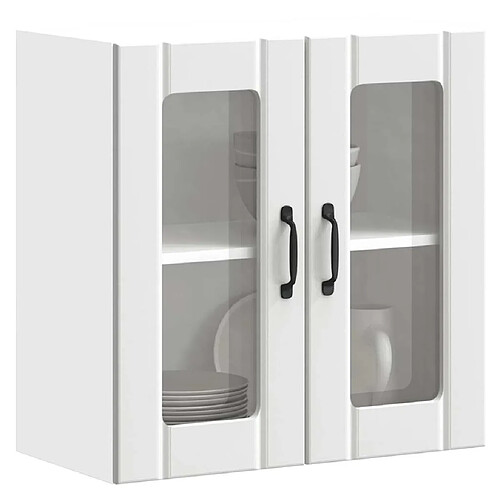 vidaXL Armoire murale de cuisine avec porte en verre Lucca blanc